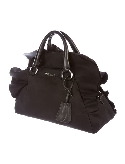 prada ruffle handbag|Prada leather duffle bag.